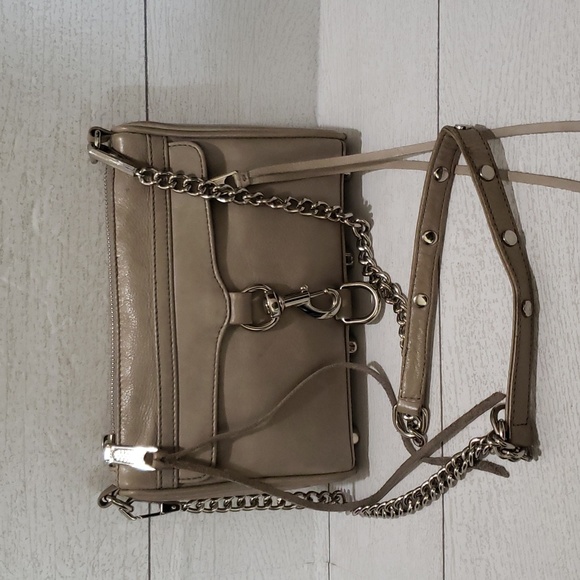 Rebecca Minkkoff mini MAC gray leather crossbody bag - Picture 1 of 8